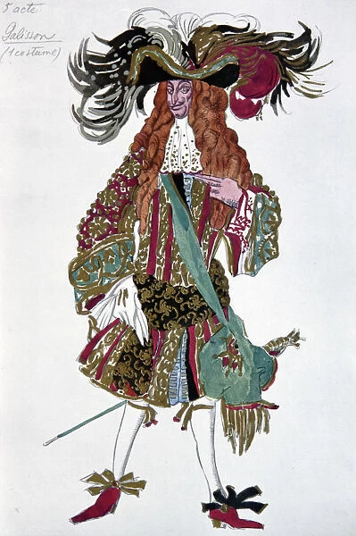 Galisson. Costume design for the ballet Sleeping Beauty by P. Tchaikovsky, 1921. Artist: Bakst, Leon (1866-1924)