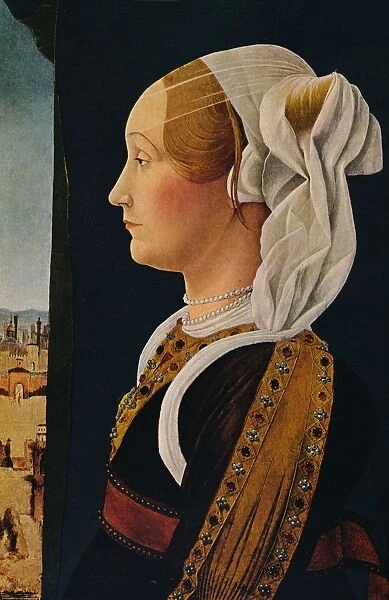 Ginevra Bentivoglio, 1474-1477. Artist: Ercole de Roberti