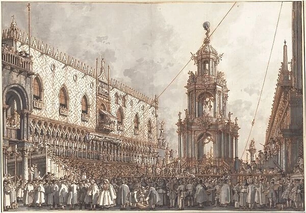 The 'GiovediGrasso'Festival before the Ducal Palace in Venice, 1765  /  1766