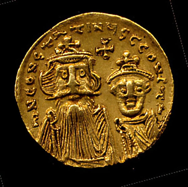 Gold Solidus of Constans II (641-68), Early Byzantine, 654-659. Creator: Unknown
