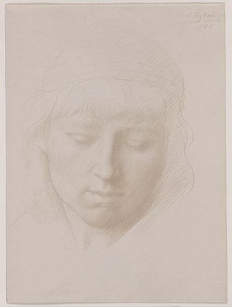 Head of a Man, 1886. Creator: Alphonse Legros (French, 1837-1911)