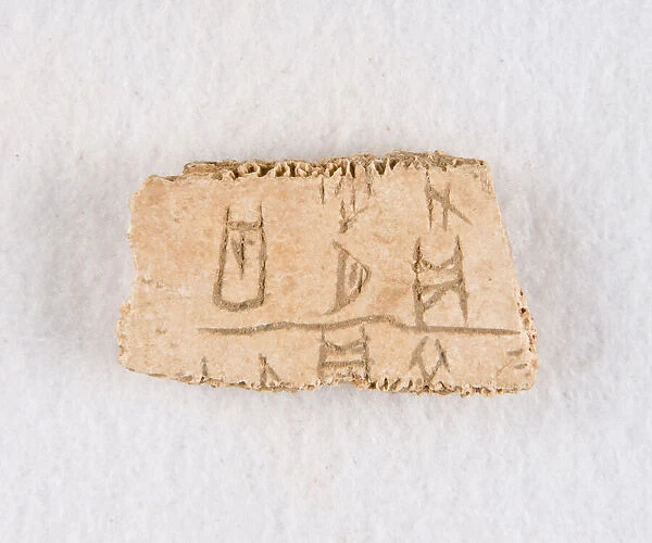 Inscribed bone fragment ('oracle bone'), Late Shang dynasty, ca. 1300-1050 BCE