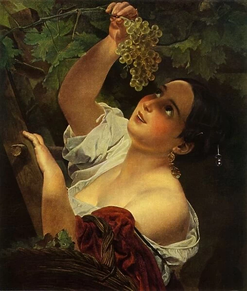 Italian Noon (Italian Girl picking Grapes), 1827, (1965). Creator: Karl Briullov