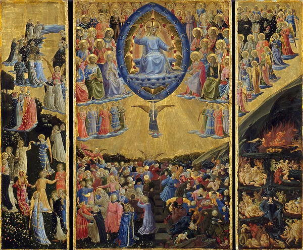 The Last Judgment (Winged Altar), Early 15th cen Artist: Angelico, Fra Giovanni, da Fiesole (ca. 1400-1455)