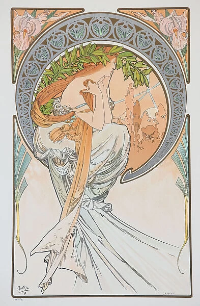 La Poesia (From the series The Arts), 1898. Creator: Mucha, Alfons Marie (1860-1939)