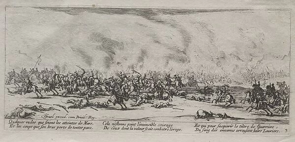 The Large Miseries of War: The Battle, 1633. Creator: Jacques Callot (French, 1592-1635)