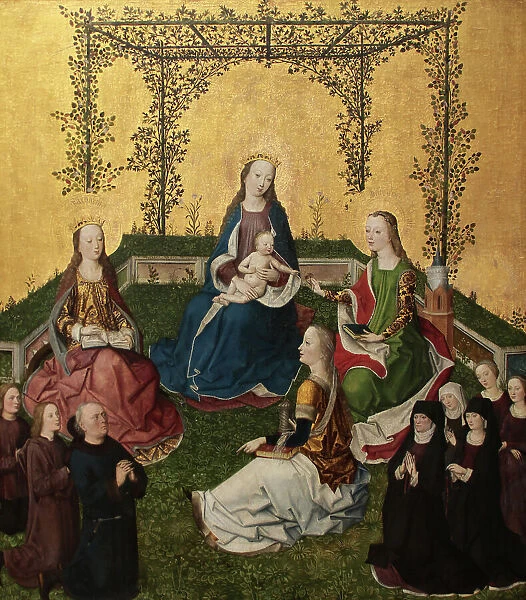 Madonna with Child in rose arbor, ca 1470. Creator: Master of the Life of the Virgin (active 1463-1490)