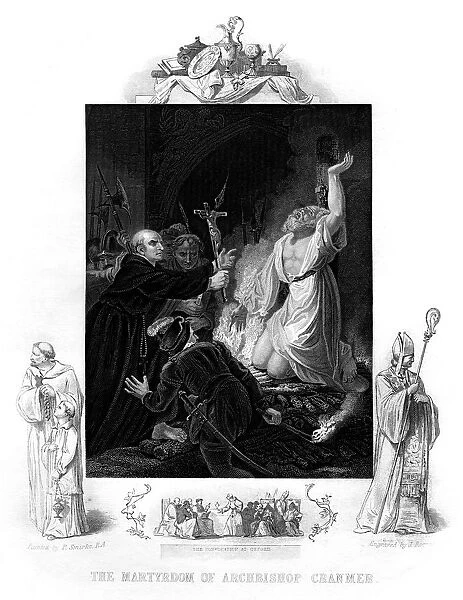The Martyrdom of Archbishop Cranmer, 1556, (1877). Artist: J Rogers