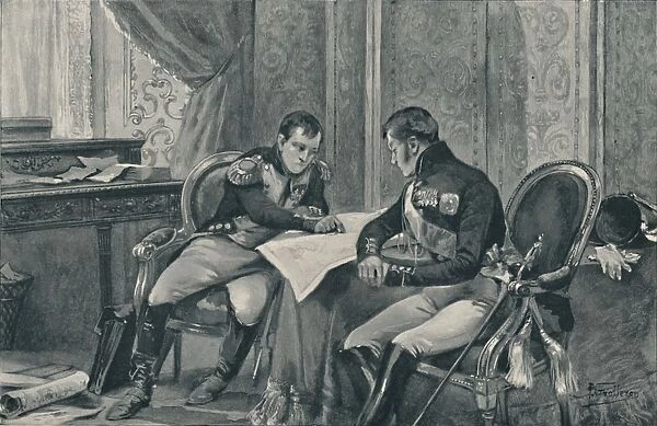 Napoleon and Alexander at Tilsit Studying The Map of Europe, 1807, (1896)