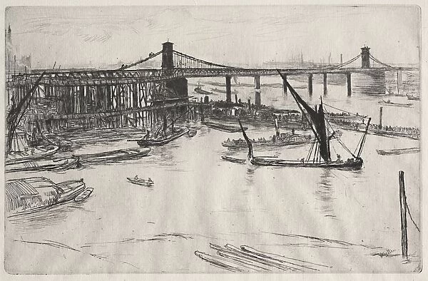 Old Hungerford Bridge. Creator: James McNeill Whistler (American, 1834-1903)
