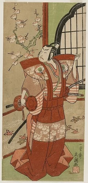 Onoe Kikugogo I as Izumi no Saburo in Ichimura Theater, 1769. Creator: Ippitsusai Buncho
