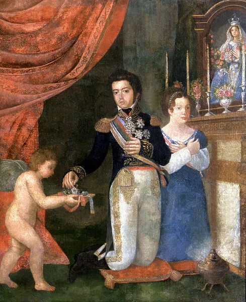 Pedro I and his wife Leopoldina (1798-1834) Emperor of Brazil