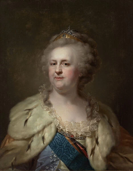 Portrait of Empress Catherine II (1729-1796), 1790s. Creator: Lampi, Johann-Baptist von