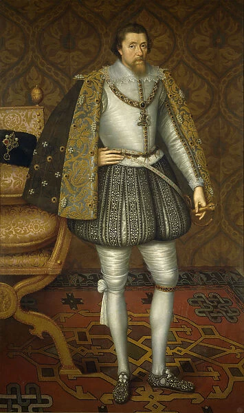 Portrait of King James I of England (1566-1625), c. 1605. Artist: De Critz (Decritz), John, the Elder (1551  /  2-1642)