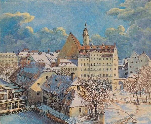 St. Thomas Church and St. Thomas School in Leipzig, 1838