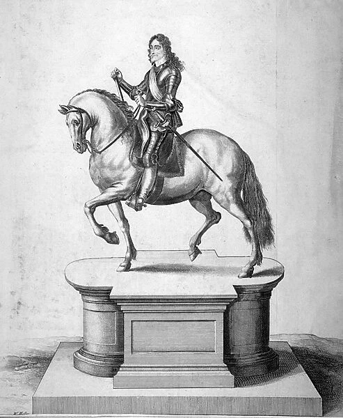 Statue of King Charles I, located at Charing Cross, Westminster, London, c1700. Artist
