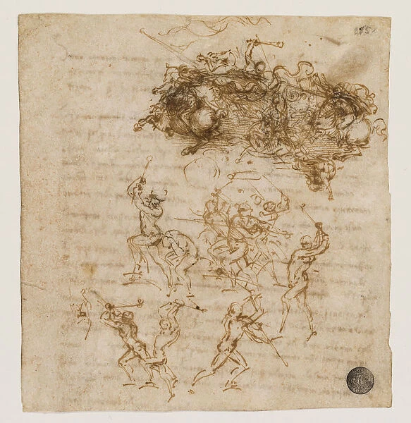Study for the Battle of Anghiari, ca 1503-1504. Creator: Leonardo da Vinci (1452-1519)