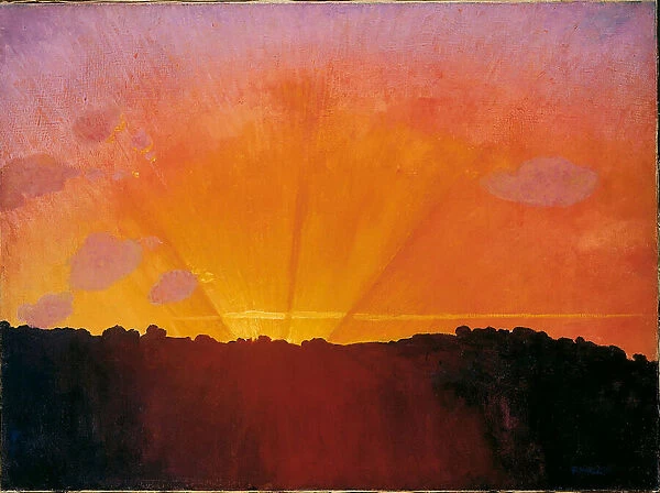 Sunset, Orange Sky, 1910. Creator: Vallotton, Felix Edouard (1865-1925)