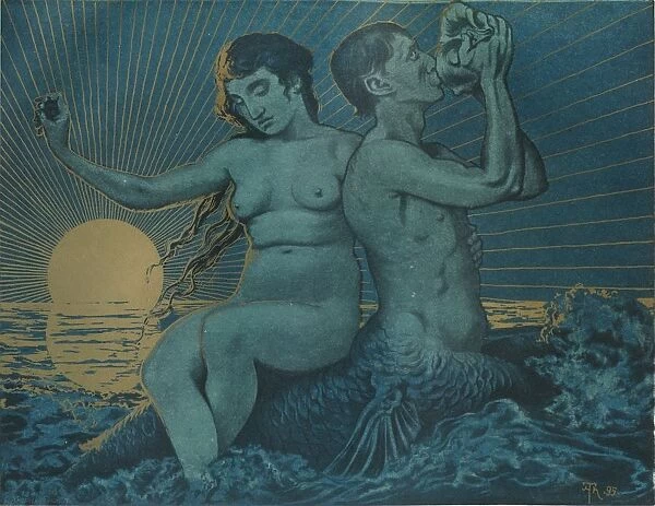 Triton and Nereide, 1895. Artist: Hans Thoma