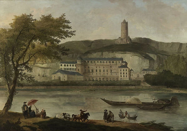 Vue du chateau de Madame d Enville a La Roche-Guyon, ca 1773. Creator: Robert