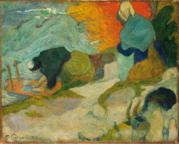 Washerwomen in Arles (Laveuses a Arles), 1888. Artist: Gauguin, Paul Eugene Henri (1848-1903)