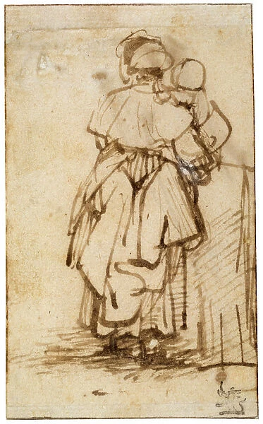 Woman with a Child on Her Lap, 1640s. Artist: Rembrandt Harmensz van Rijn