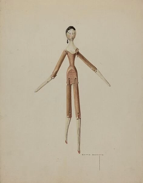 Wooden Doll, c. 1939. Creator: Bertha Semple