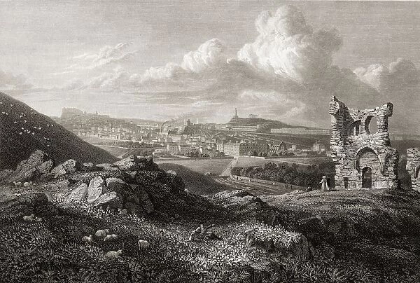 Edinburgh From St. Anthonys Chapel. From The Original Painting By Lt. Col. Batty F. R. S. From The Book 'Select Views Of Some Of The Principal Cities Of Europe'Published London 1832. Engraved By W. I. Cooke