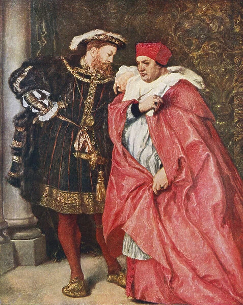 Ego Et Rex Meus, after the painting by Sir John Gilbert. Henry VIII and Thomas Wolsey. Henry VIII, 1491 - 1547. King of England. Thomas Wolsey, c. 1473 -1530. English archbishop, statesman and a cardinal of the Catholic Church. From Britain and Her Neighbours, 1485 - 1688, published 1923