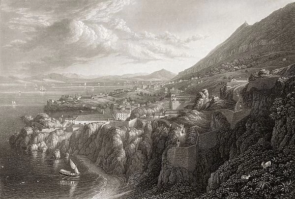 Gibraltar From Above Camp Bay. From The Original Painting By Lt. Col. Batty F. R. S. From The Book 'Select Views Of Some Of The Principal Cities Of Europe'Published London 1832. Engraved By J. C. Varrall