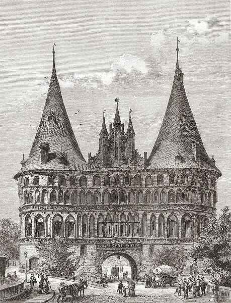 The Holsten Gate, Lubeck, Germany In The 19Th Century. From Pictures From The German Fatherland Published C. 1880