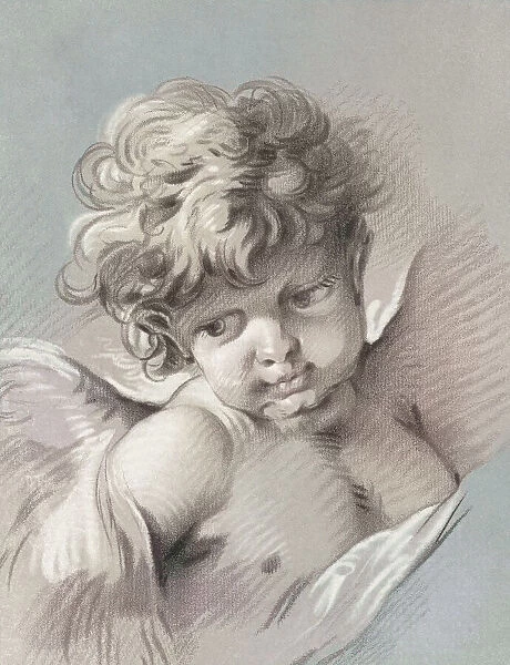 Putto or cherub. From an 18th century work by Gilles Demarteau after Francois Boucher