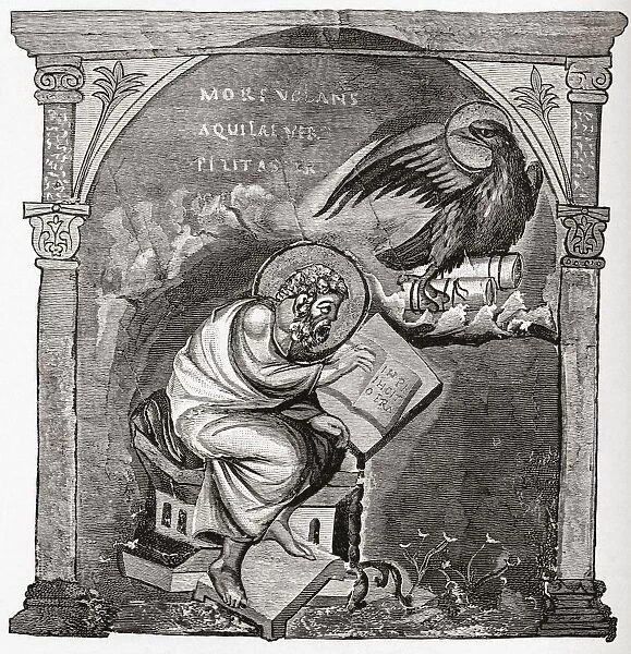 Saint John The Evangelist. From The Gospel Book Given By Otto Ii To Aethelstan. From The Book Short History Of The English People By J. R. Green, Published London 1893