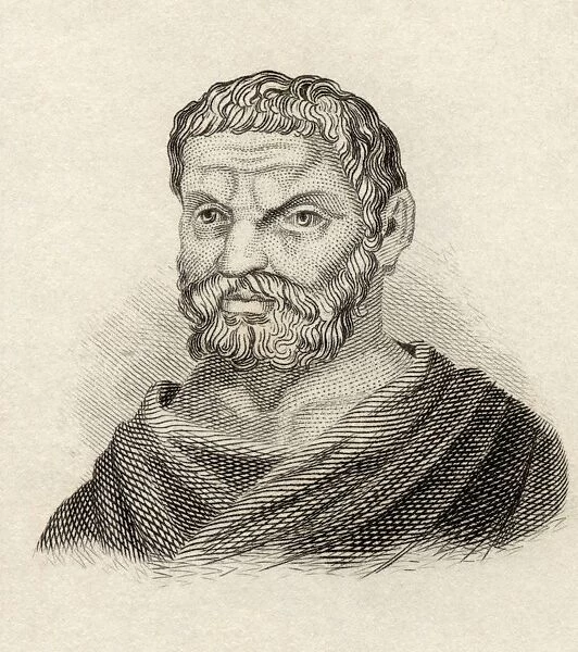 Thales Of Miletus Born Circa 624 Bc Died Circa 546 Bc. Pre-Socratic Greek Philosopher From Miletus. One Of The Seven Sages Of Greece. From The Book Crabbes Historical Dictionary Published 1825