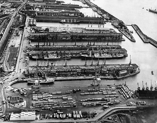 Aerial photograph showing the £1 million container berth at Gladstone dock