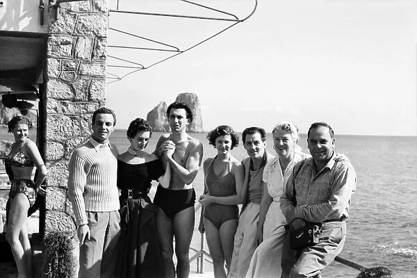 American actress and singer Gracie Fields with her husband and friends Anton Dolin