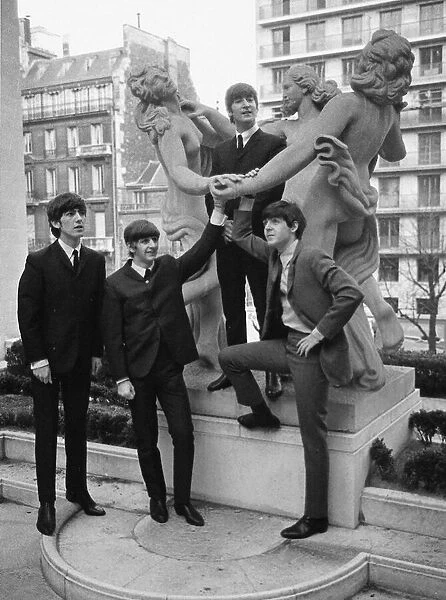 The Beatles outside the George V hotel in Paris 15 January 1964 Left to right