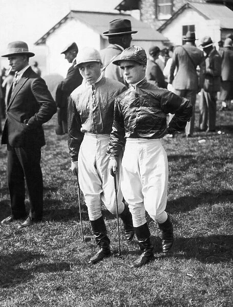 Charlie Smirke (left) seen here with Gordon Richards seen here at Lewes racecourse 28th