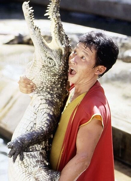 Crocodile Wrestling in Bangkok, Thailand. One of the many