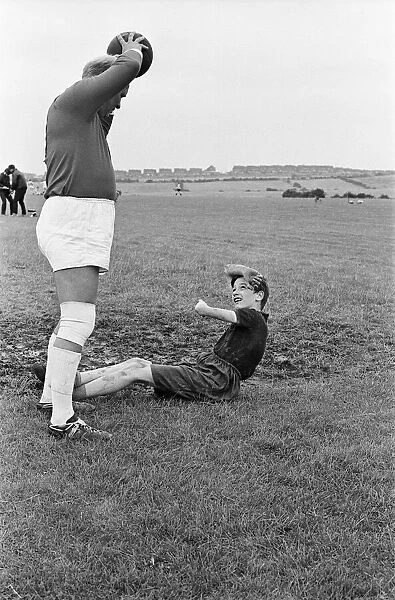 David Bradley, (aged 14) playing the part of Billy Casper, pictured with his Kestral