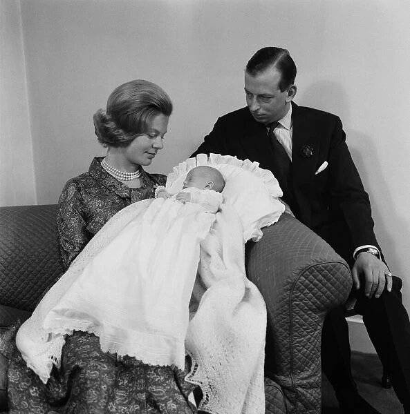 The Duke and Duchess of Kent with their baby son, the Earl of St Andrews at their home