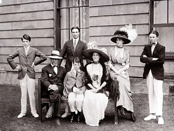 The Eden family, Anthony Eden MP pictured as a young man with hands on hips. circa 1910