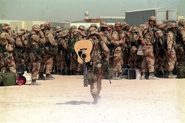 Members of the US 1st Cavalry seen here arriving at Dharan in Saudi Arabia October 1990