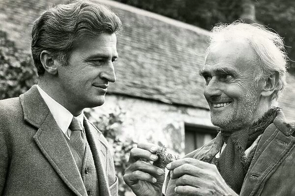 Bill Simpson left seen here with John Laurie filming a scene for the BBC drama series Dr