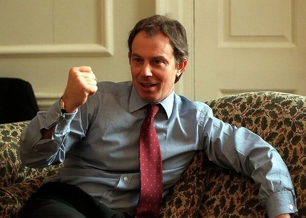 Tony Blair British prime minister is interviewed by Mirror editor Piers Morgan at 10