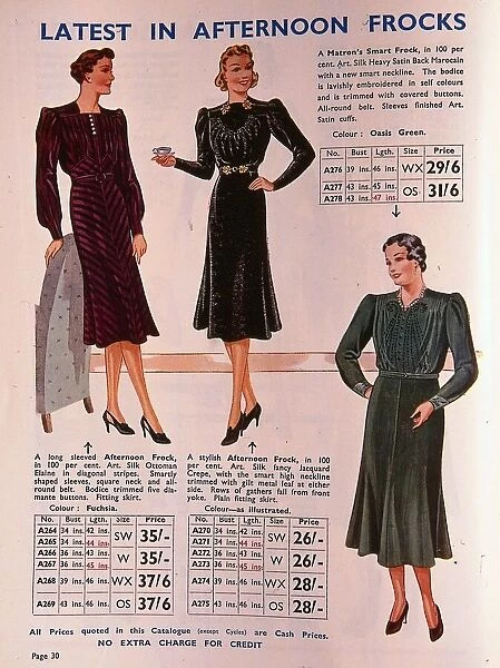 World War II Fashion 1939 womens dresses