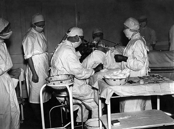 World War II Women. W. A. A. F. station, Innsworth, Glos. A scene in the operating theatre