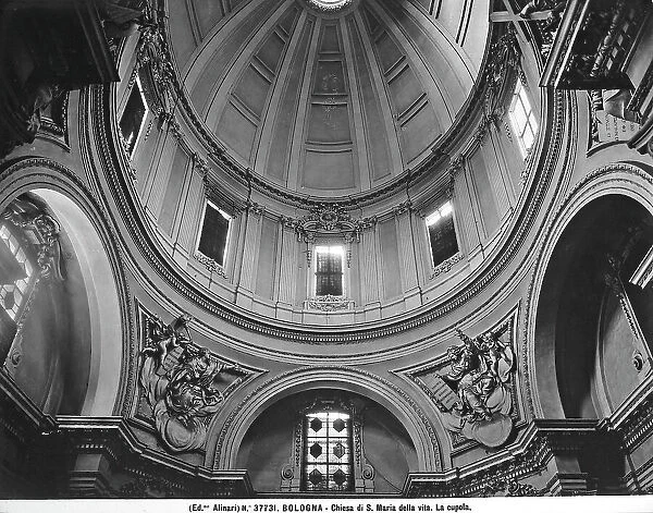 Detail of the dome inside the Church of the Sanctuary of S. Maria della Vita in Bologna