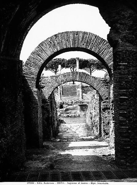 The entrance to the theater of Ancient Ostia