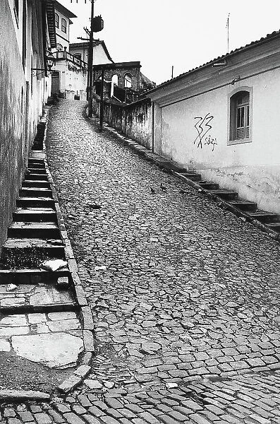 Hilly road to Ouro Preto, city in Brazil